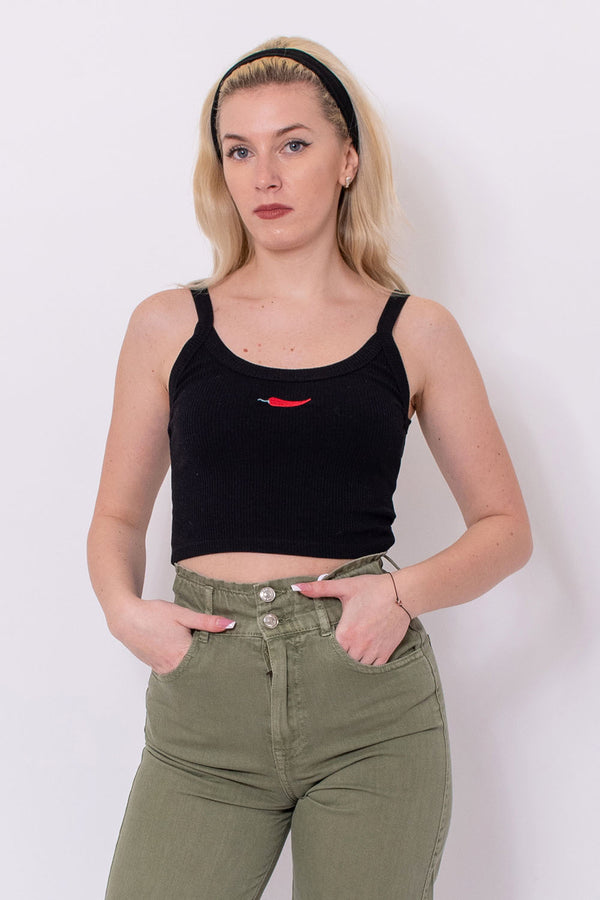 Top cropped imprimat "Hot chilli" Pull&Bear
